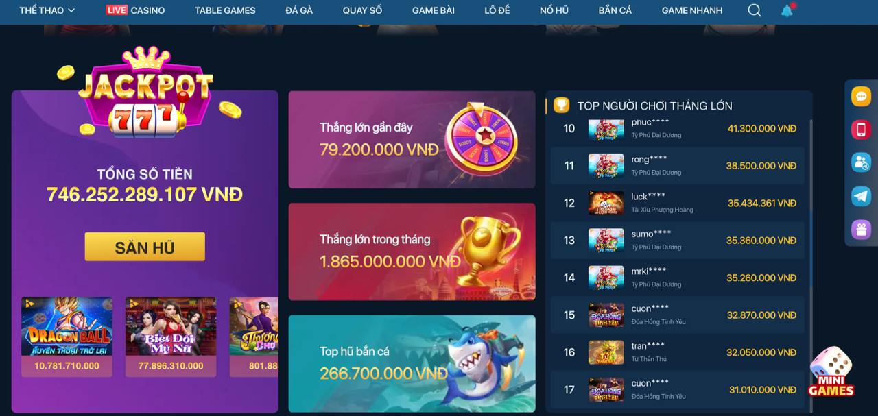 Màn hình chơi game Jackpot tại nhà cái Dr88 - Cơ hội trúng lớn